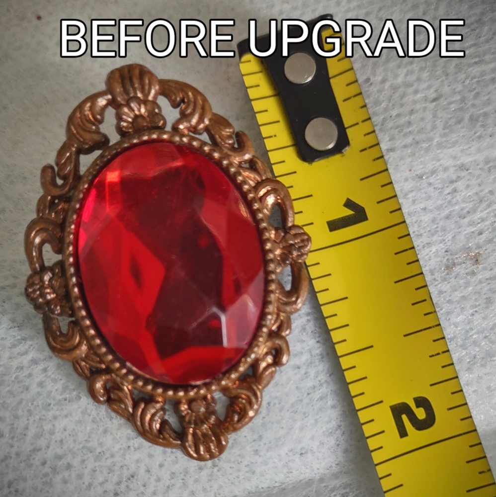 Vintage Red Rhinestone Brooch - Picture 5 of 8